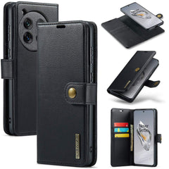 Black phone wallet case with multiple views on a white background