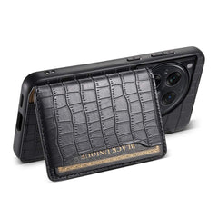 OnePlus 12 Case Crocodile Texture Card Bag Design Black