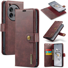 OnePlus 12 Case Detachable Magnetic PU Leather Deep Burgundy