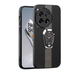 OnePlus 12 Case Magnetic Litchi PU Leather Case Black