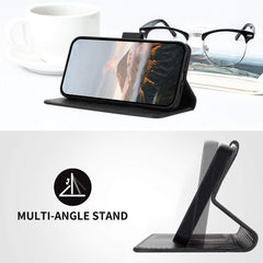 OnePlus 12 Case Triangle Pattern Buckle Clasp PU Leather Black