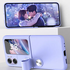 OPPO Find N2 Flip Case Hand Strap PU Leather Protective - Black