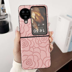 OPPO Find N3 Flip Case Impression Flower Pattern - Pink