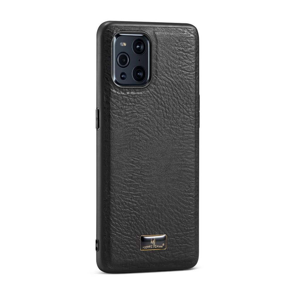 OPPO Find X3 / Find X3 Pro Case Leather Texture TPU - Cowhide Black