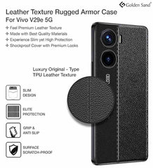 Vivo V29e Case Protective litchi leather texture TPU - Black
