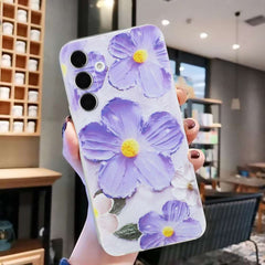Samsung Galaxy A15 4G / 5G Case Flowers Pattern TPU - Purple