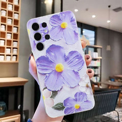 Samsung Galaxy S24 Ultra 5G Case Shockproof Flowers Pattern - Purple