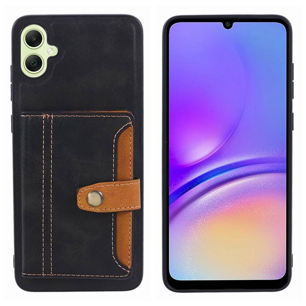 Samsung Galaxy A05 Case Made With Calfskin PU Leather and TPU - Black