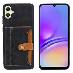 Samsung Galaxy A05 Case Made With Calfskin PU Leather and TPU - Black