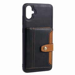 Samsung Galaxy A05 Case Made With Calfskin PU Leather and TPU - Black