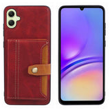 Samsung Galaxy A05 Case Made With Calfskin PU Leather and TPU - Red