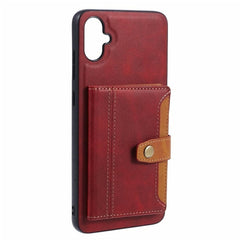 Samsung Galaxy A05 Case Made With Calfskin PU Leather and TPU - Red