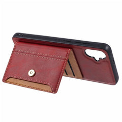 Samsung Galaxy A05 Case Made With Calfskin PU Leather and TPU - Red