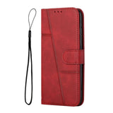 Samsung Galaxy A05 Case Stitching Calf Texture PU Leather - Red