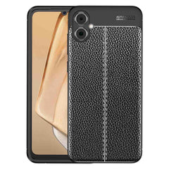 Samsung Galaxy A05 Case With Litchi Texture Shockproof TPU - Black