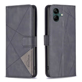 Samsung Galaxy A05 Case With Rhombus Texture PU Leather - Black