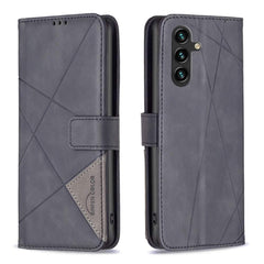 Samsung Galaxy A05s Case With Rhombus Texture PU Leather - Black