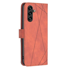 Samsung Galaxy A14 5G Case Magnetic Buckle Rhombus Texture - Red