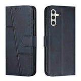 Samsung Galaxy A14 5G Case Stitching Calf Texture Secure Wallet - Blue