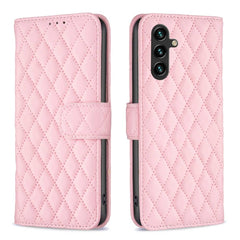 Samsung Galaxy A15 5G Case Diamond Lattice Wallet - Pink