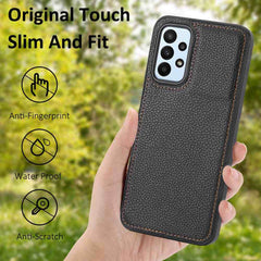 Samsung Galaxy A15 5G Case Litchi Pattern Stitched - Black