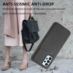 Samsung Galaxy A15 5G Case Litchi Pattern Stitched - Black