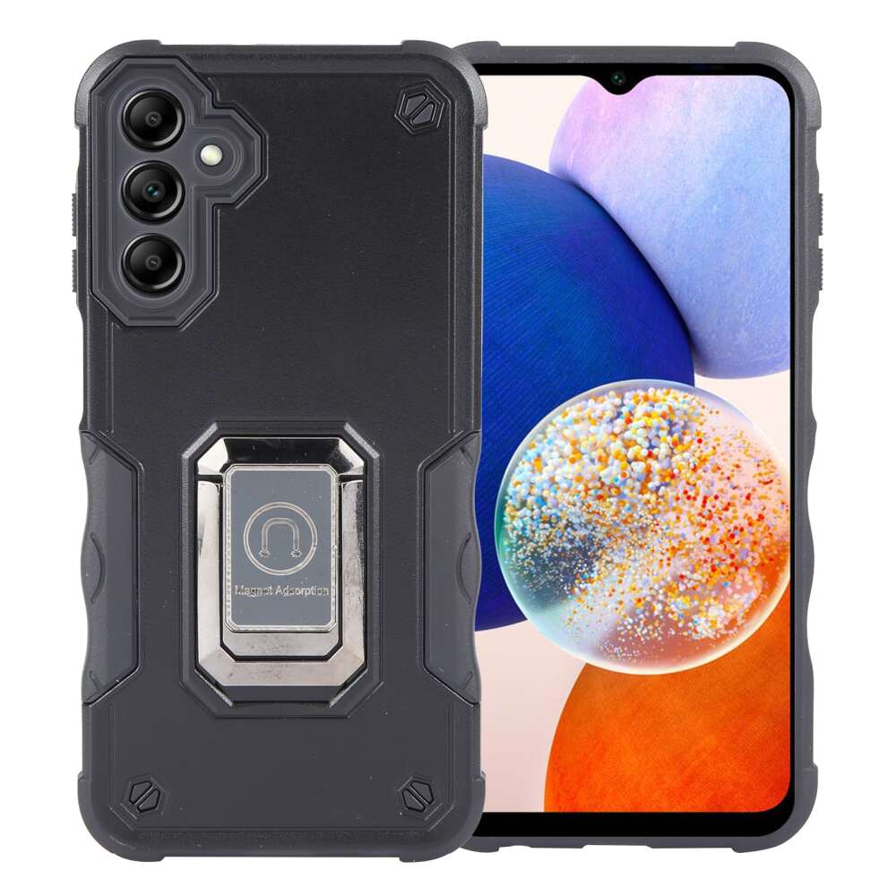Samsung Galaxy A15 5G Case With Metal Ring Holder - Black