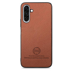 samsung-galaxy-a16-case-twill-fabric-leather-skin-brown