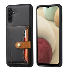 Samsung Galaxy A24 4G Case Calfskin Texture with 5 Card Slots - Black