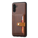 Samsung Galaxy A24 4G Case Calfskin Texture with 5 Card Slots - Brown