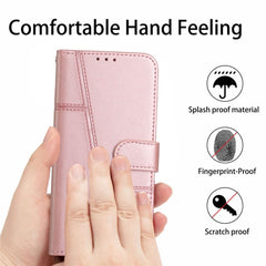 Samsung Galaxy A24 4G Case Stitching Calf Texture PU Leather - Rose Gold