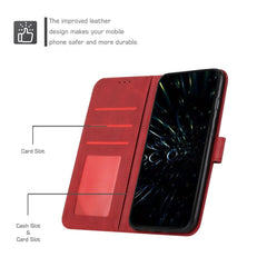 Samsung Galaxy A24 4G Case Stitching Calf Texture - Red