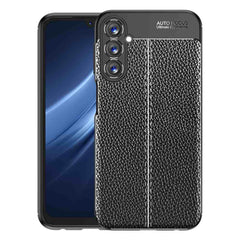 Samsung Galaxy A24 4G Case With Litchi Texture Shockproof TPU - Black