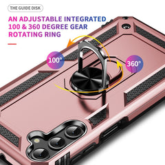Samsung Galaxy A24 4G Case with Metal Ring Holder - Rose Gold