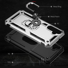 Samsung Galaxy A24 4G Case with Metal Ring Holder - Silver