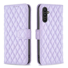 Samsung Galaxy A25 5G Case Diamond Lattice Wallet - Purple