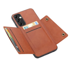 Samsung Galaxy A25 5G Case Double Buckle Card Slots - Brown