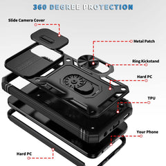 Samsung Galaxy A25 5G Case Sliding Camshield With Holder - Black