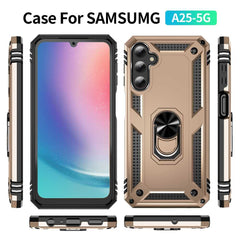 Samsung Galaxy A25 5G Case With Metal Ring Holder - Gold