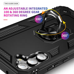 Samsung Galaxy A34 5G Case Shockproof with Metal Ring Holder - Black