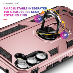 Samsung Galaxy A34 5G Case with Metal Ring Holder - Rose Gold