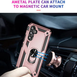 Samsung Galaxy A34 5G Case with Metal Ring Holder - Rose Gold
