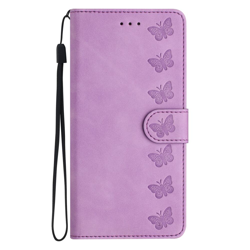 Samsung Galaxy A35 5G Case Butterflies Embossed Leather - Purple