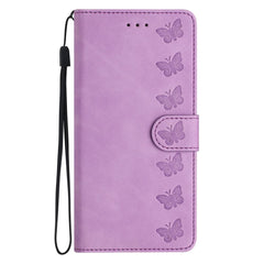 Samsung Galaxy A35 5G Case Butterflies Embossed Leather - Purple