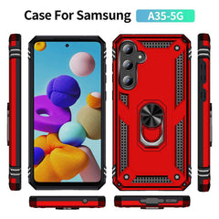 Samsung Galaxy A35 5G Case Protective With Ring Holder - Red