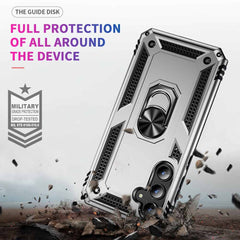 Samsung Galaxy A35 5G Case With Metal Ring Holder - Silver