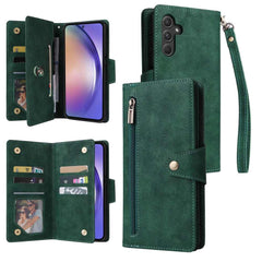 Samsung Galaxy A55 5G Case 3-Fold Wallet PU Leather - Green