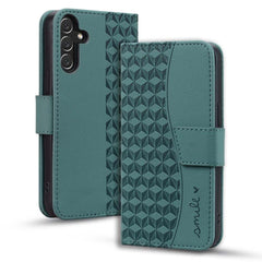 Samsung Galaxy A55 5G Case Diamond Buckle PU Leather - Green