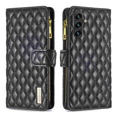 Samsung Galaxy A55 5G Case Diamond Lattice PU Leather - Black