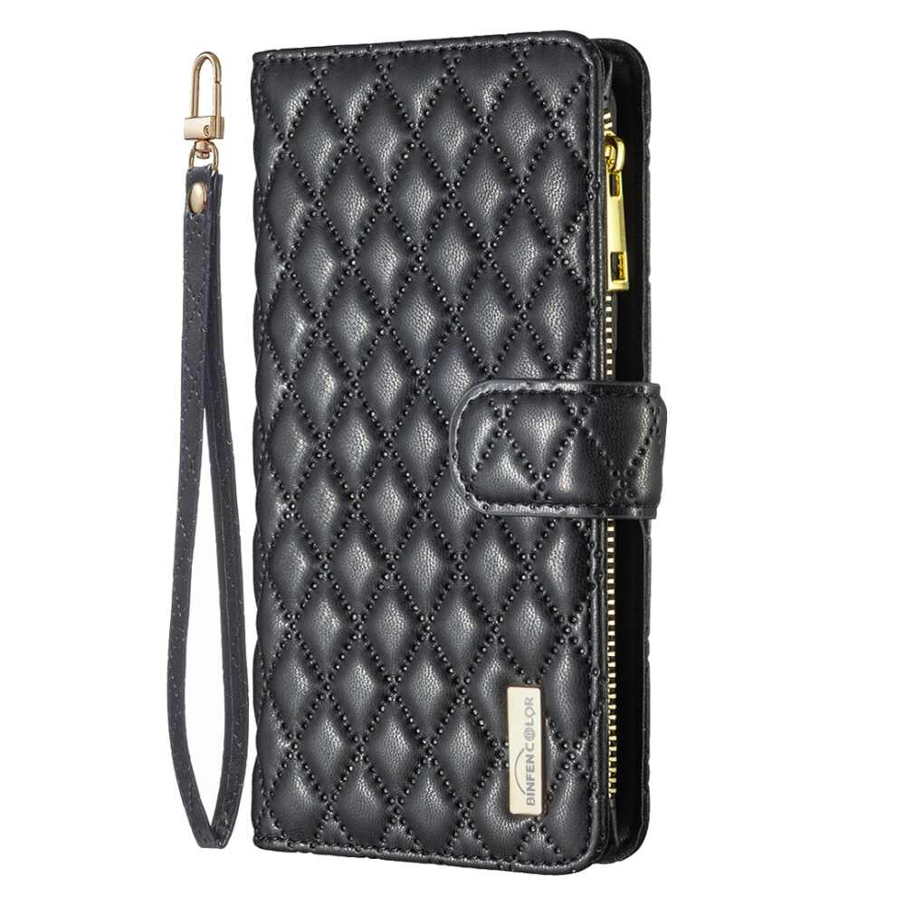 Samsung Galaxy A55 5G Case Diamond Lattice PU Leather - Black